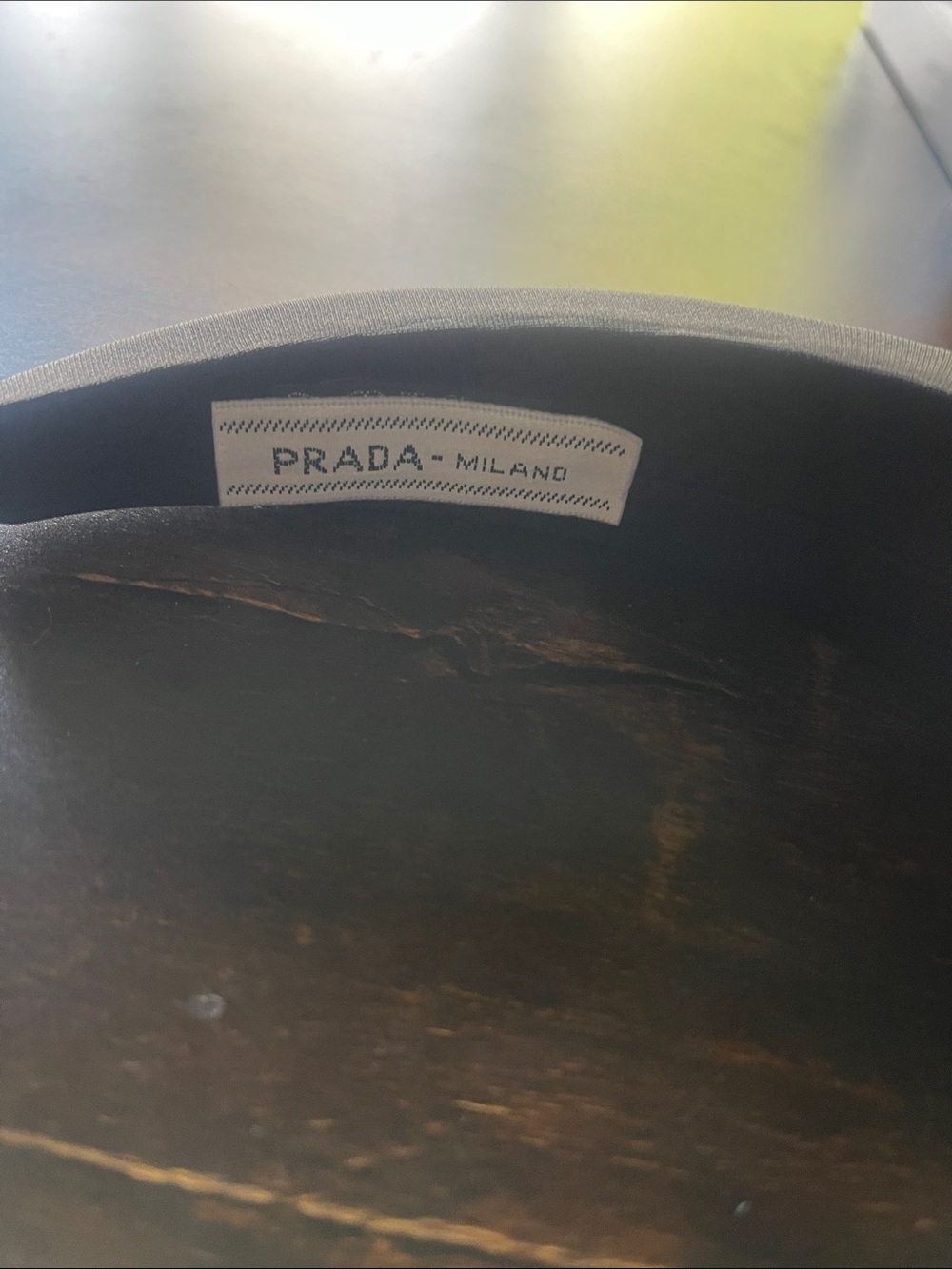 New Prada Black with Gold Triangle Logo headband - Picture 2 of 4